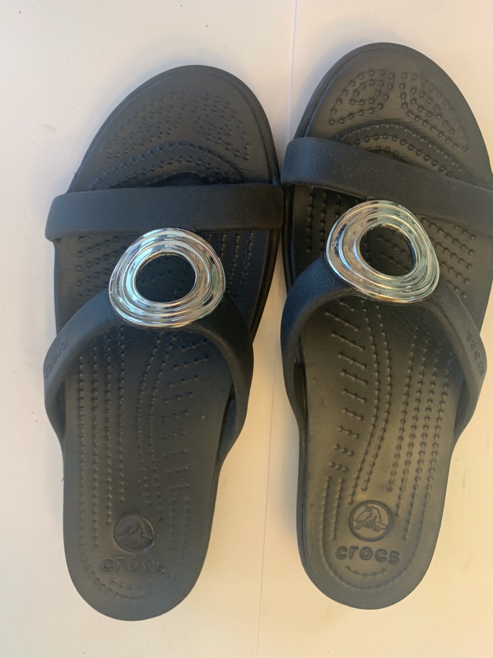 Crocs Sanrah Metal Ring Sandal Black Sandals